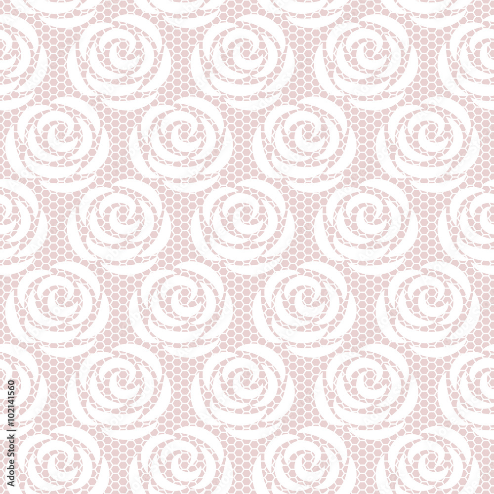 Fototapeta premium White roses seamless lace pattern