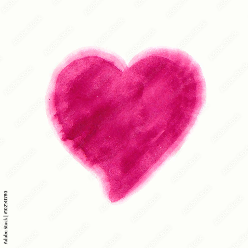 Pink watercolor heart