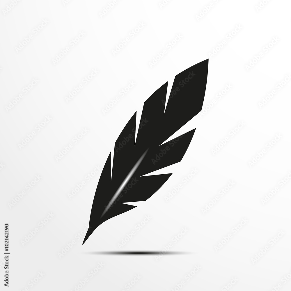 Obraz premium Bird feather for writing. Vector illustration.