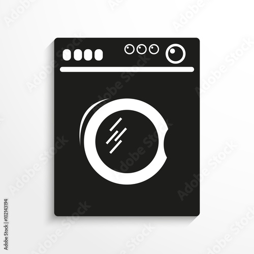 Household appliances. Washing machine. Vector icon.