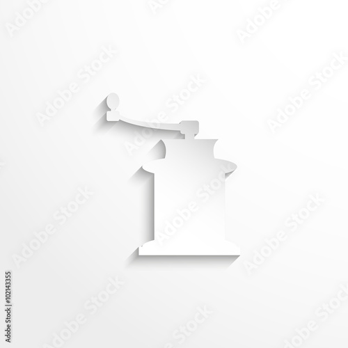 Manual coffee grinder. Vector icon.