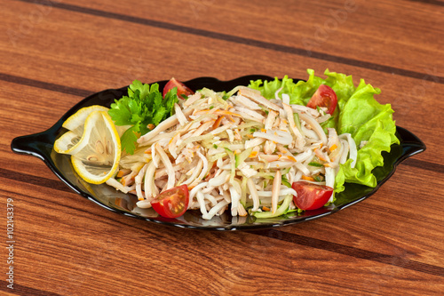 tasty salad at plate