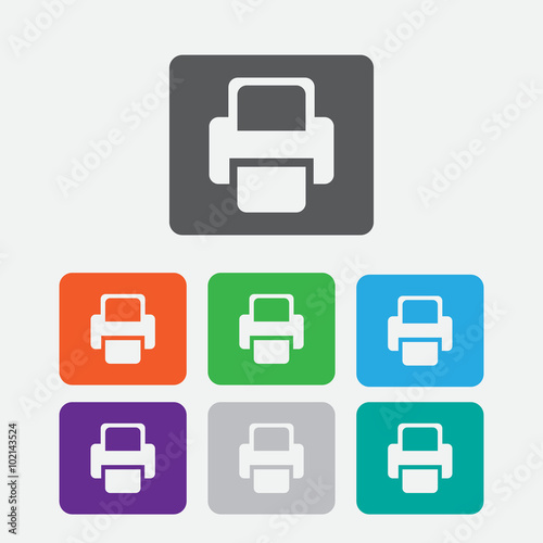 Printer  Vector icon. color icon