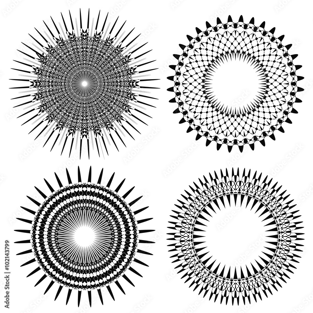 Set of Circle Geometric Ornaments