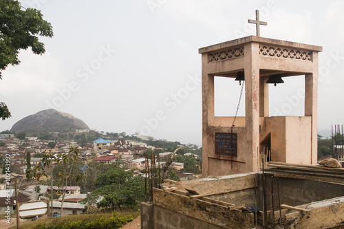 View over the town of Amedzofe, Volta Region, Ghana.