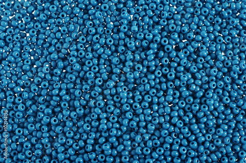 Blue glass beads background photo