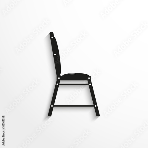 Pieces of furniture. Kitchen chair. Vector icon.