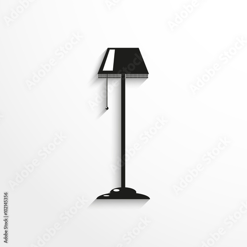 Pieces of furniture. Floor lamp. Vector icon.