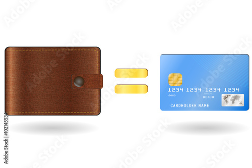 Wallet equal to a credit card