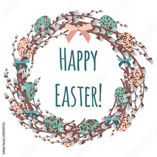 Vector willow branch with pussy for Easter design