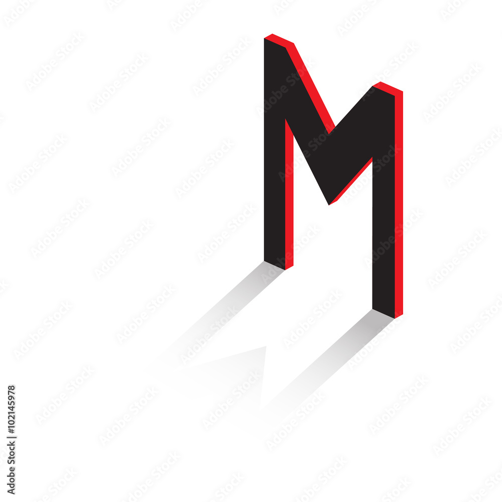 Letter of the Latin alphabet. Volumetric drawing with shadow. Vector illustration. Letter of the Latin alphabet. Volumetric drawing with shadow. Vector illustration.