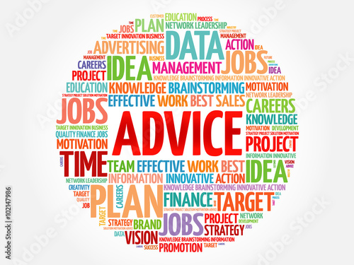 Advice word cloud, business concept photo