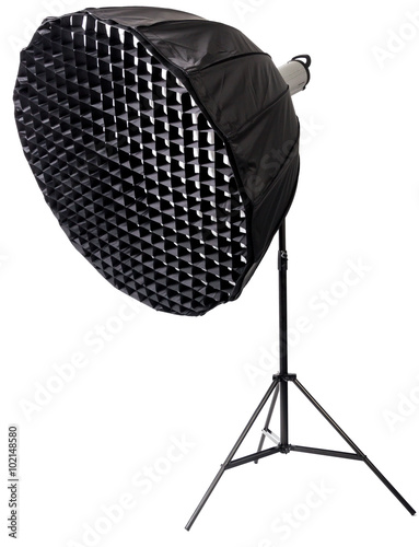Strobe with umbrella isolated
