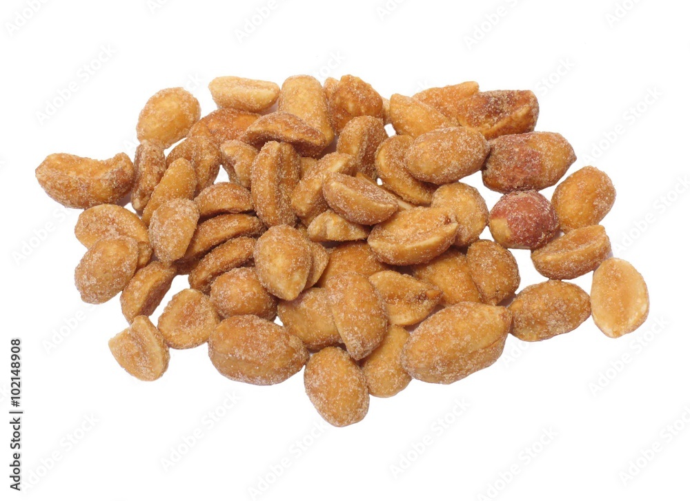 Pile of peanuts on white background. Pile of peanuts on white background.