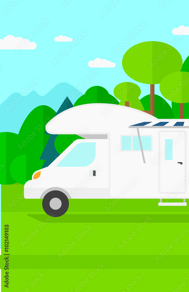 Plakat Background of motorhome in the forest.