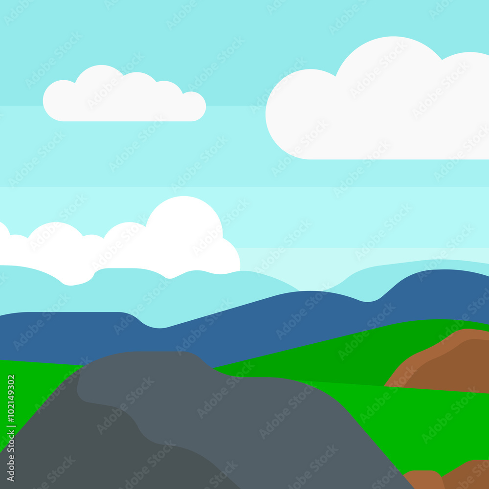 Background of hilly countryside.