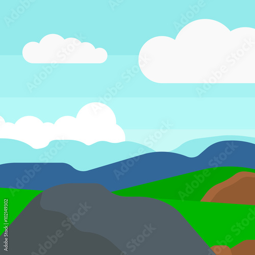 Background of hilly countryside.