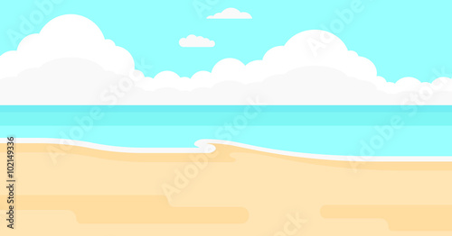 Background of sand beach with blue sea.