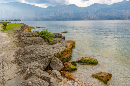 Beautiful peaceful lake Garda, Italy photo