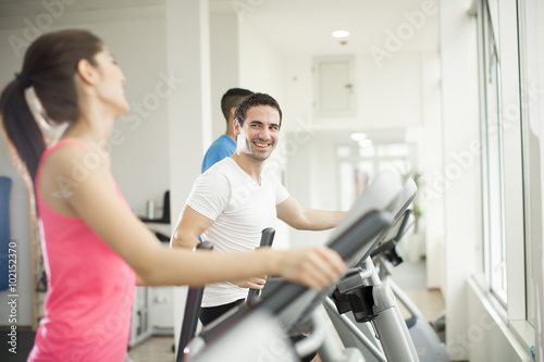 Young people training in the gym