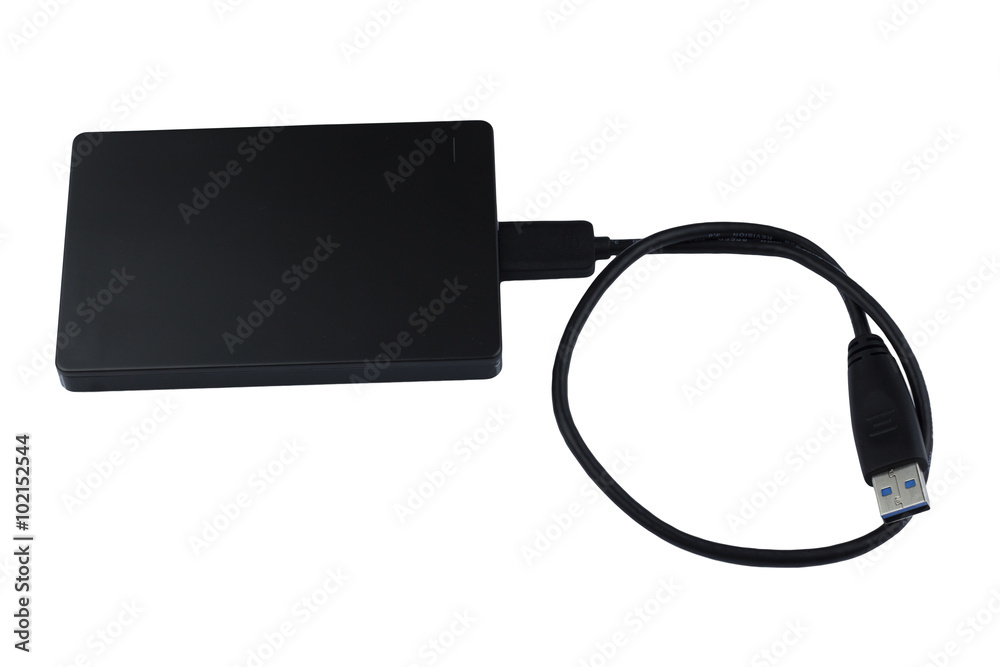 The external hard drive for backup isolated on white The external hard drive for backup isolated on white