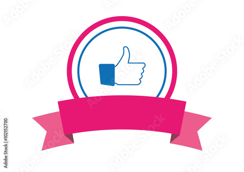 Like stamp with banner and circle