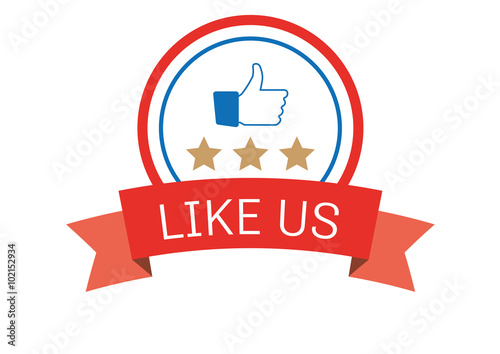 Like stamp with banner and circle