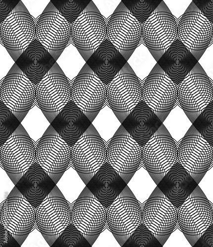 Vector monochrome stripy endless pattern, art continuous geometric