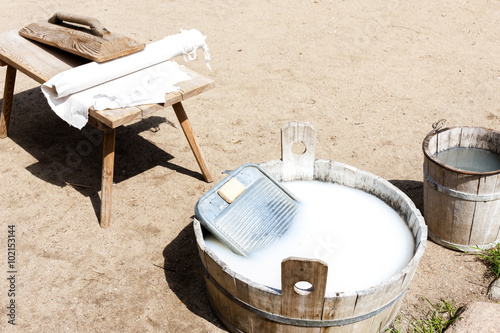 washing, Kaszubski ethnographic park in Wdzydzki Park Krajobrazo photo