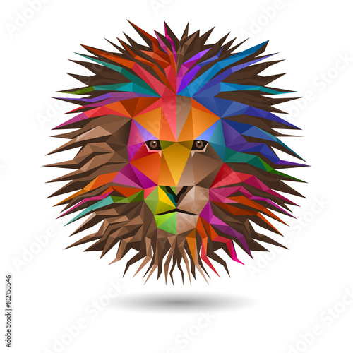 Fototapeta Naklejka Na Ścianę i Meble -  Lion's head, low poly, eps10 vector