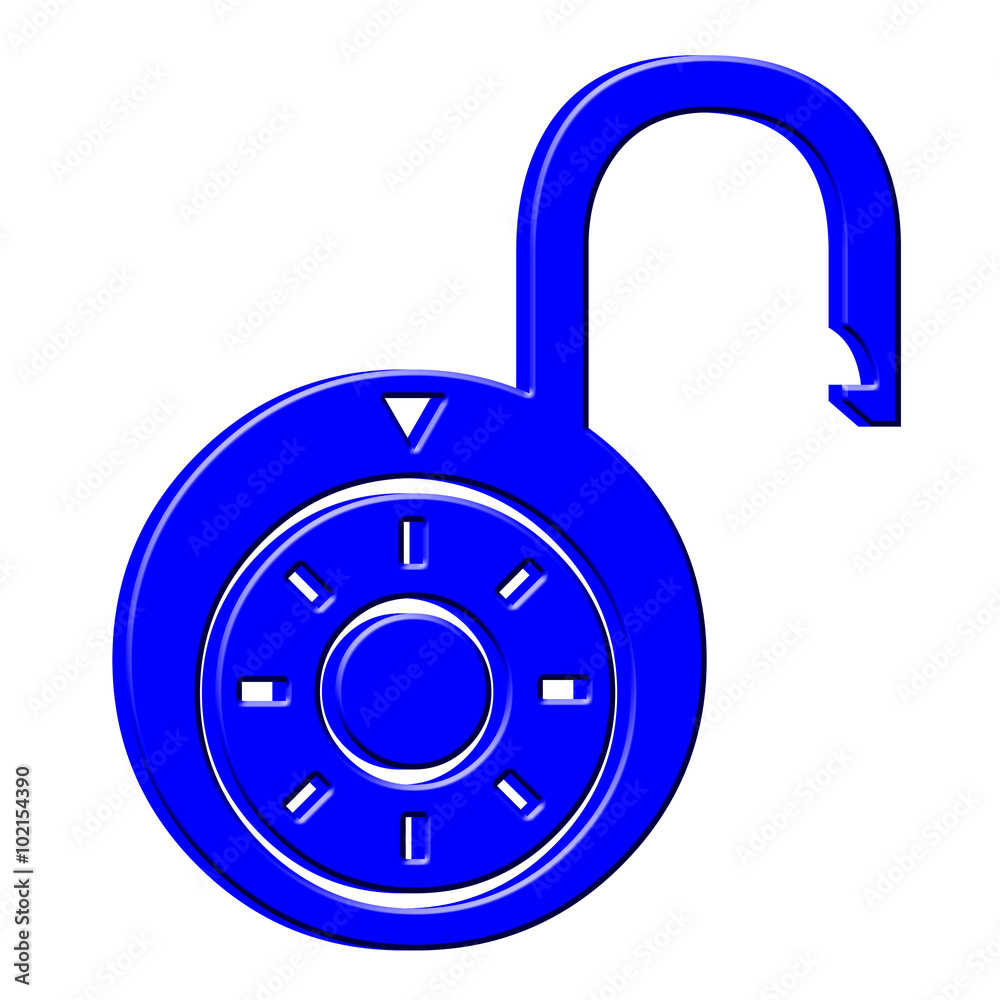 Open combination lock on white background. Open combination lock on white background.