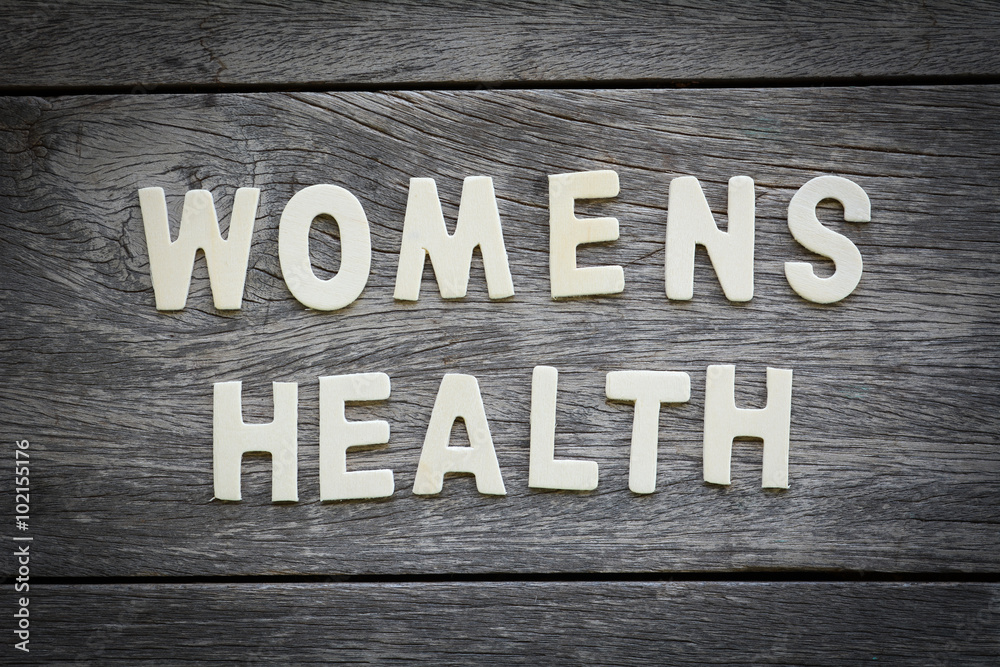 The word health care on the wooden floor The word health care on the wooden floor