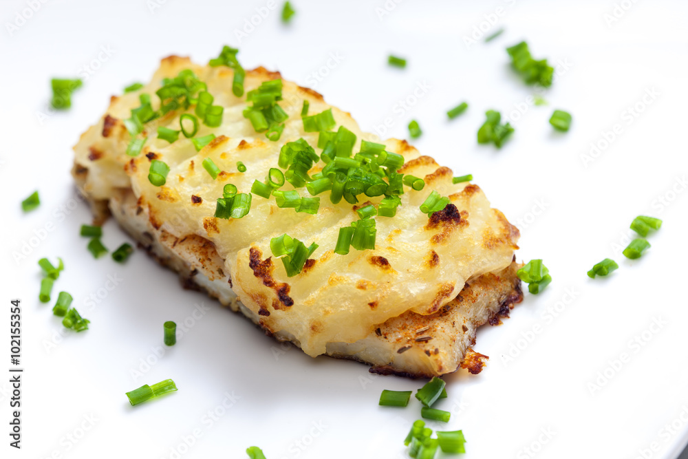 cod baked with mashed potatoes cod baked with mashed potatoes