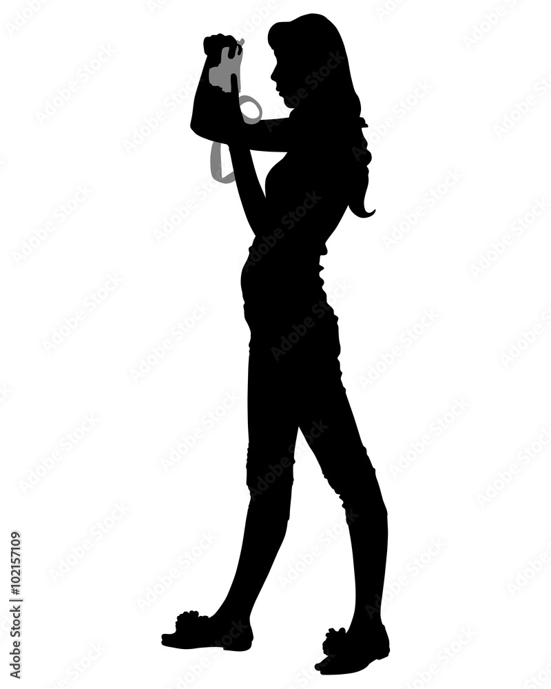 Photographer silhouette on the white background Photographer silhouette on the white background