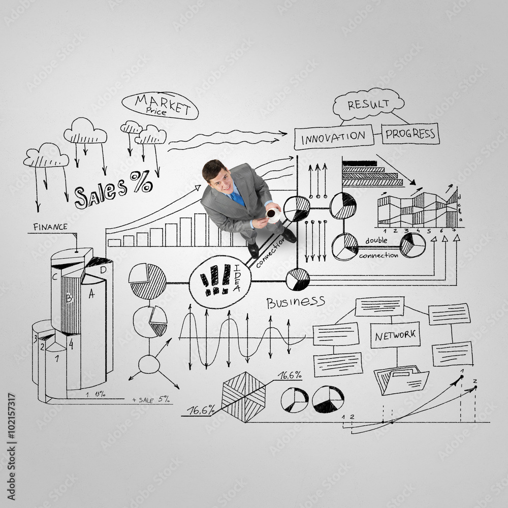 Businessman and his business strategy Businessman and his business strategy