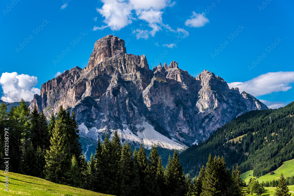 Fototapeta premium Dolomites Italy - Val Gardena - Passo Sella