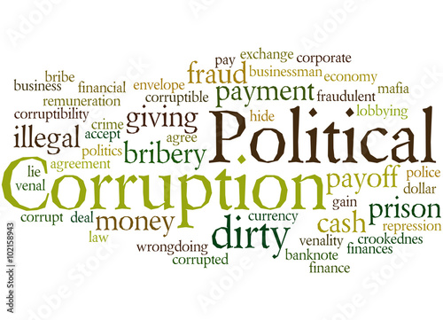 Political Corruption, word cloud concept 6 photo