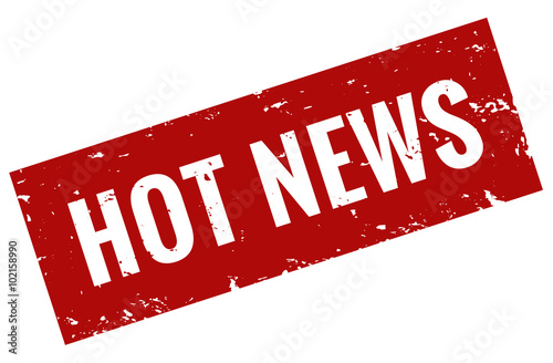 Stempel Grunge hot news rot button