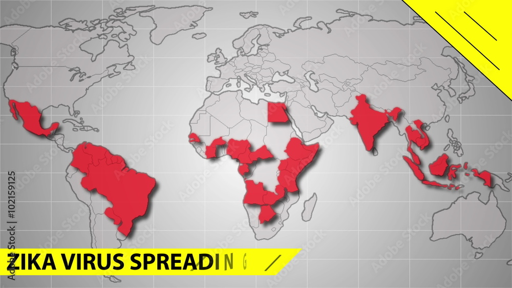 Zika virus spreads world map illustration - 1000 F 102159125 8DjndDIzt0CghRIG6m5kgZhgUr9DI2gH 