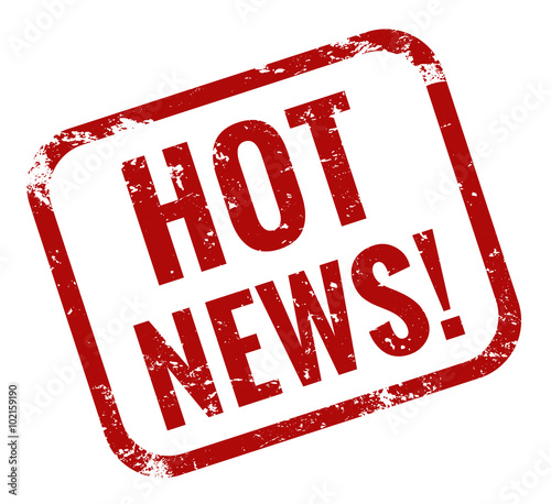 Stempel Grunge hot news rot button