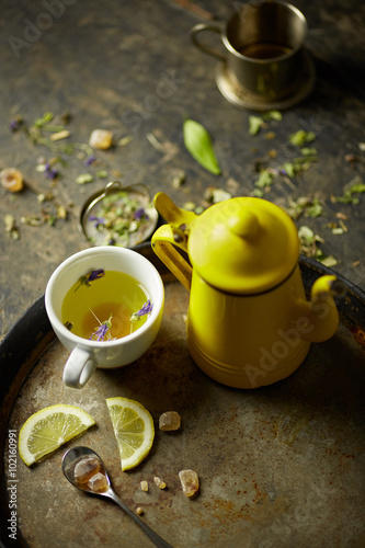 Quadro em tela herbal tisane infusion