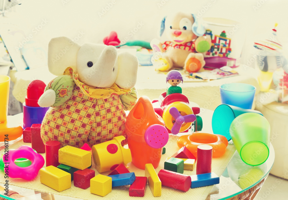 Fototapeta premium children's toys in the children's room