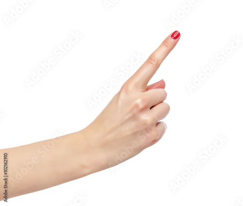 Female finger raised upward