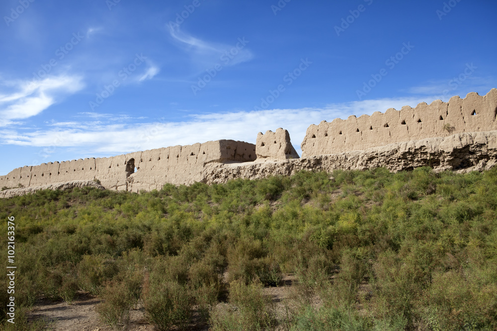 Uzbekistan. Khiva. Ancient city wall.