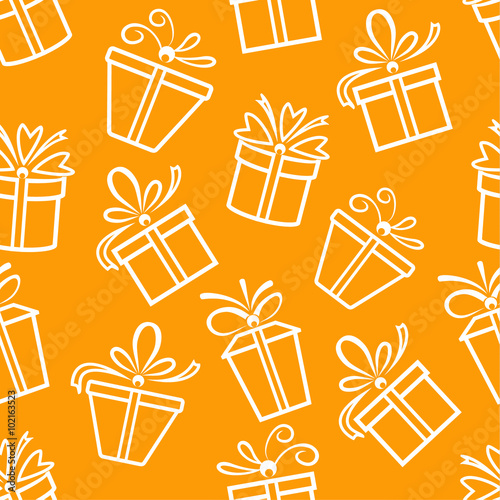 Seamless pattern with gift boxes