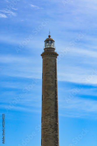 Lighthouse in Maspalomas (Faro de Maspalomas) on Grand Canary (Gran Canaria), the biggest lighthouse in the Canary Islands, Spain