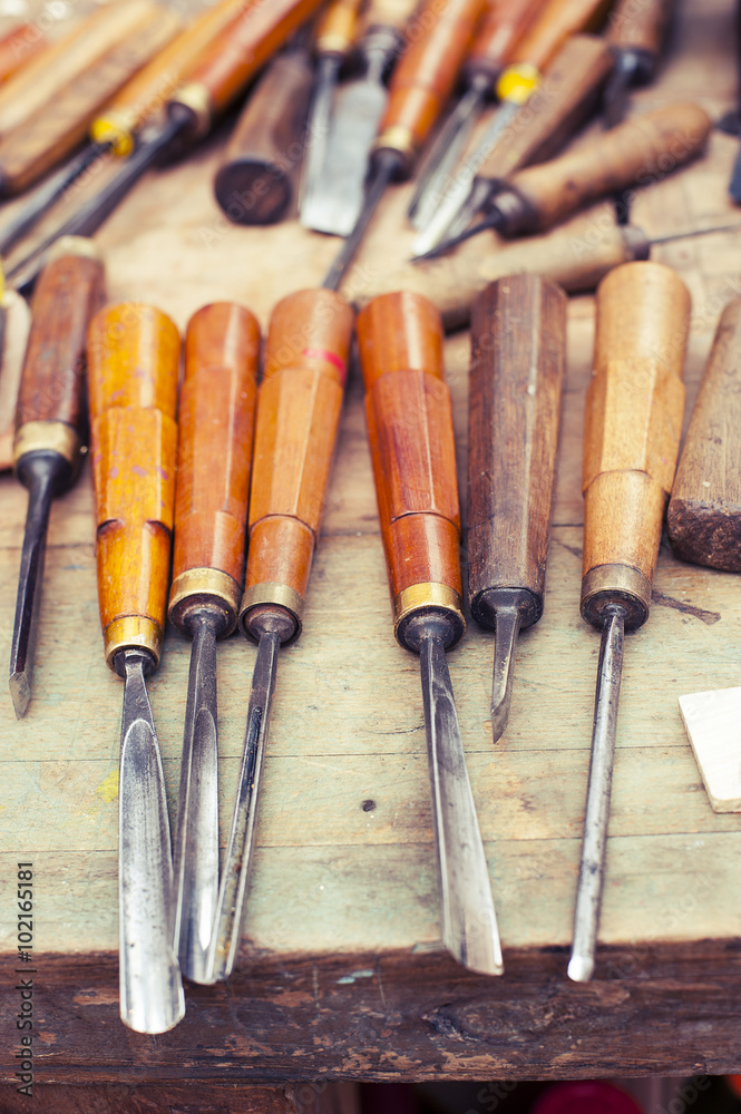 Work bench of italian artisan