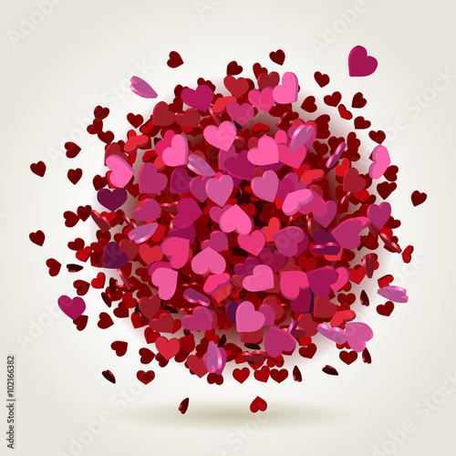 hearts explosion illustration