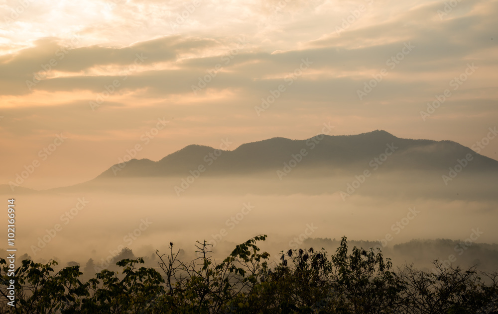 Of Sunrise And Mountain fog