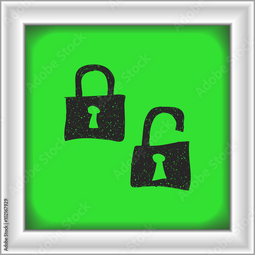 Simple doodle of a padlock